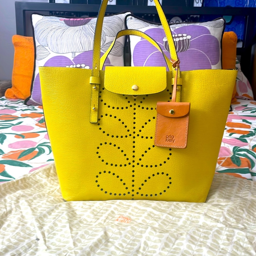 Orla Kiely 🍋 Textured Leather Tille Tote